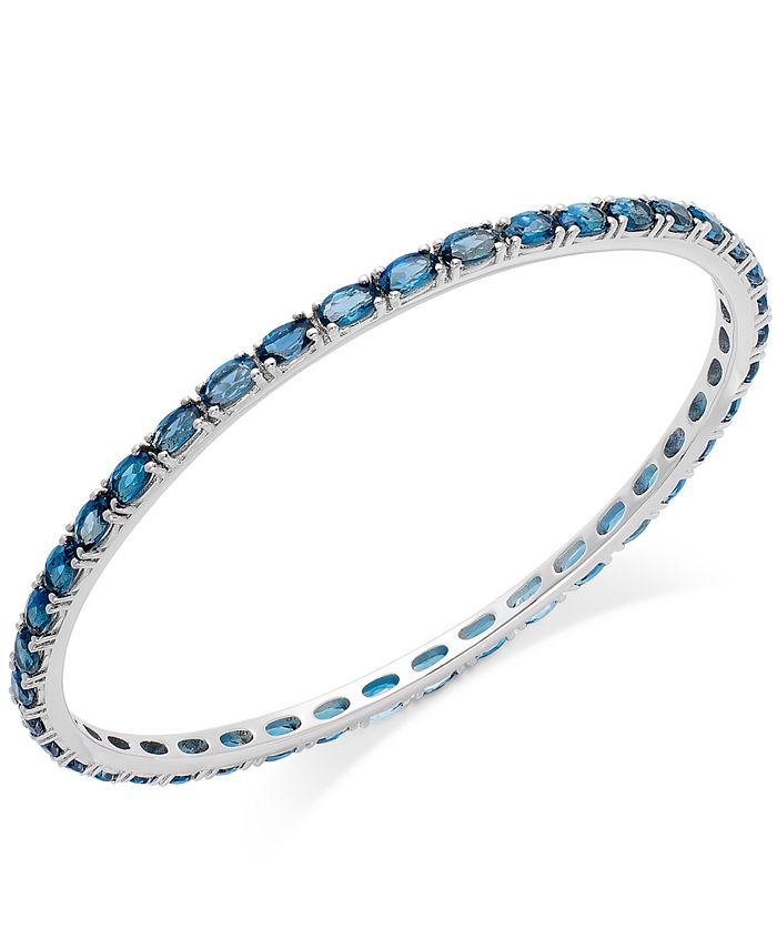 Macy's - Blue Topaz Bangle Bracelet in Sterling Silver (9 ct. t.w.)