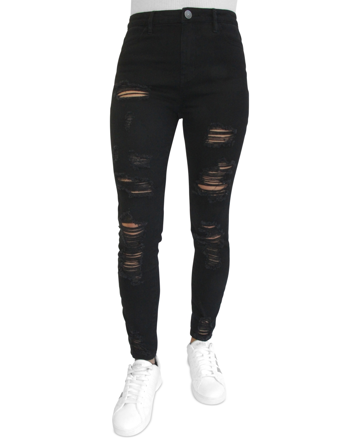  Almost Famous Juniors' Ripped High Rise Skinny Jeans