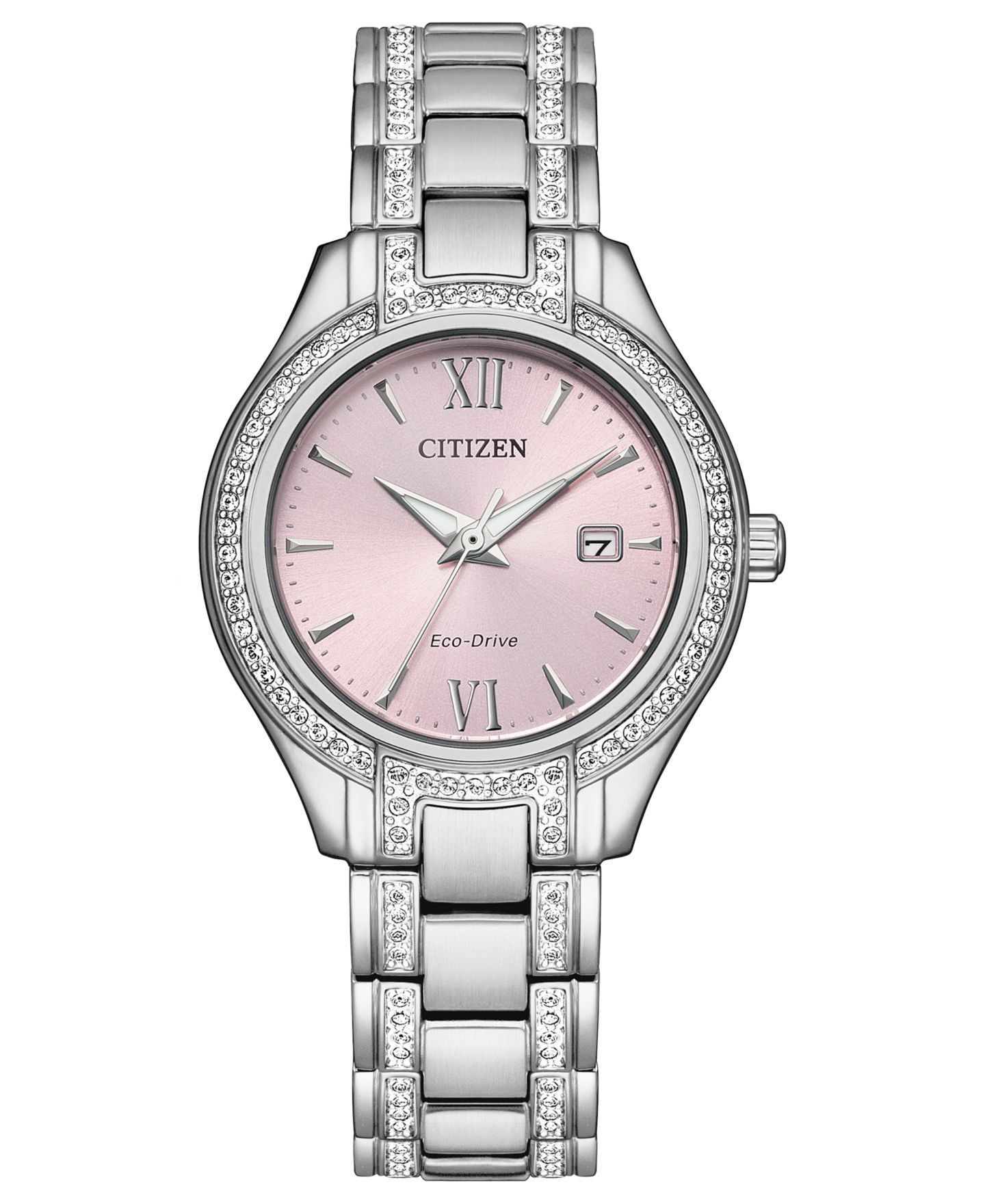 Женские часы Citizen Eco-Drive Silhouette Crystal Stainless Steel Bracelet Watch 30mm — фото 1