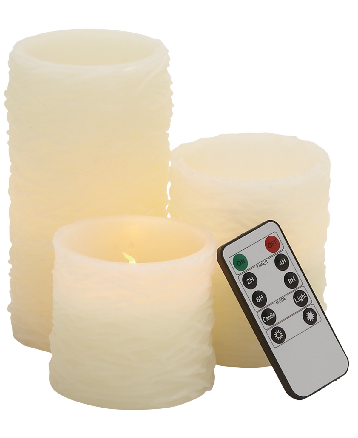 Traditional Flameless Candle, Set of 3 - Cream