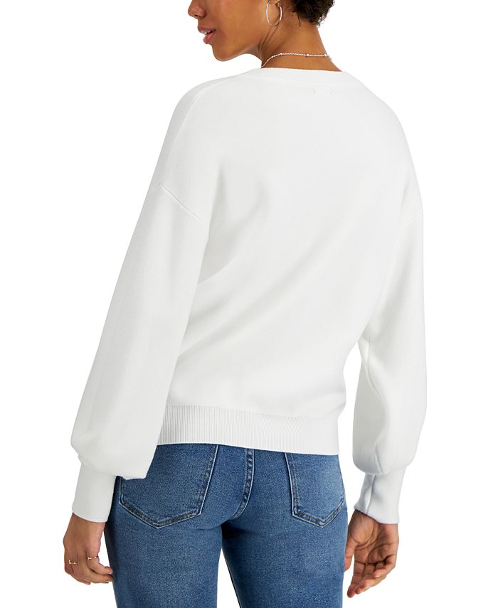 GUESS Beatrice Rhinestone-Logo Sweater - Macy's