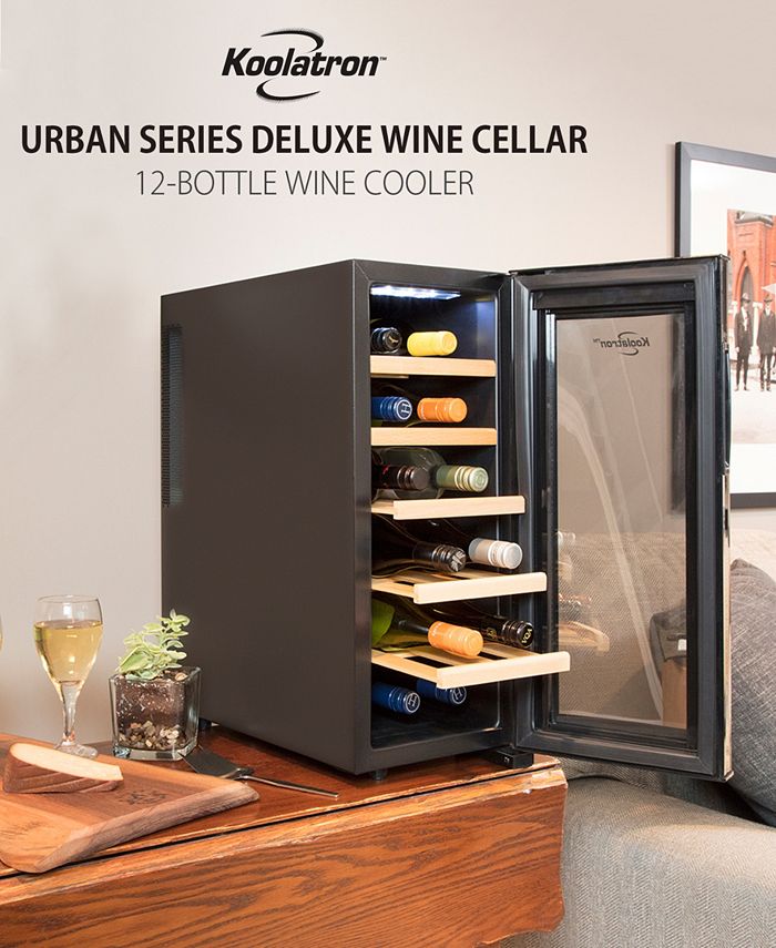 Koolatron Urban Series Deluxe 12 Bottle Wine Cooler with Beech Wood