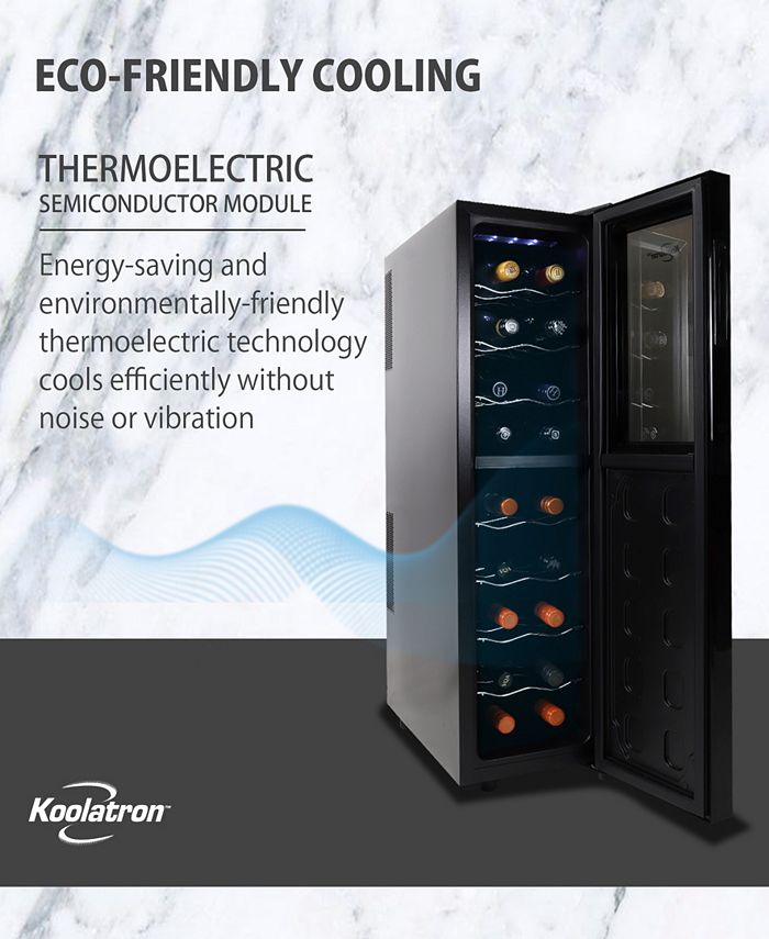Koolatron Urban Series 18 Bottle Slim Dual Zone Wine Cooler, 1.9' Cubic Macy's