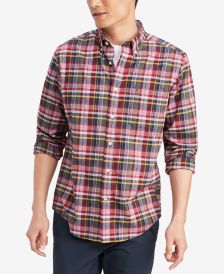 Men's Spano Classic-Fit TH Flex Stretch Plaid Shirt 