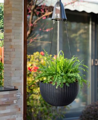 Solar Lighted Plastic Hanging Planter, 30"