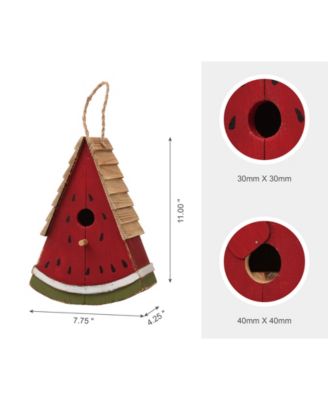 Distressed Watermelon Birdhouse, 11"