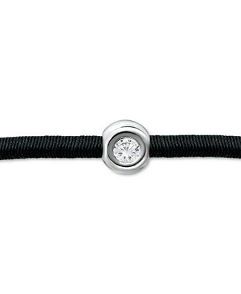 Giani Bernini - Cubic Zirconia Bezel Cord Ankle Bracelet in Sterling Silver