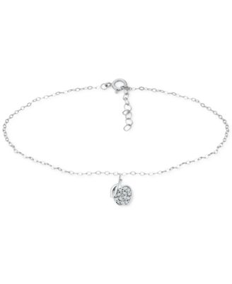 Cubic Zirconia Apple Ankle Bracelet in Sterling Silver, Created for Macys