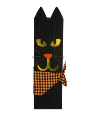 Glitzhome 30" H Lighted Wooden Cat Porch Decor