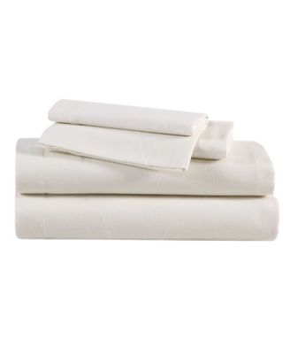 Solid 100% Cotton Flannel 4-Piece Sheet Set, Full