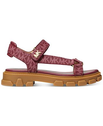 michael michael kors ridley mk logo print sandals