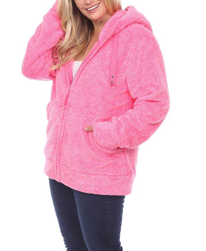 Plus size hooded sherpa jacket clearance