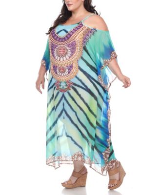 Plus Size Sheer Maxi Caftan