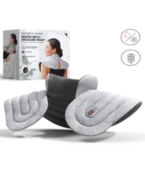 Sharper Image Heated Neck & Shoulder Aromatherapy Wrap In Gray