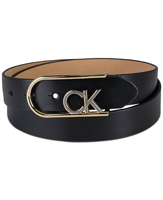 Calvin Klein Men's Casual CK Monogram Cut Out Buckle Belt