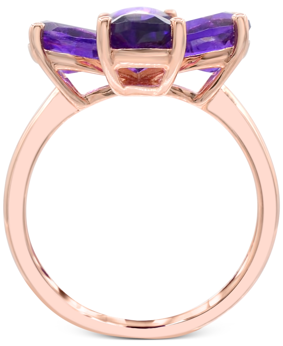 Flower Statement Ring (3-1/20 ct. t.w.) in 14K Rose Gold-Plated Sterling Silver - Amethyst