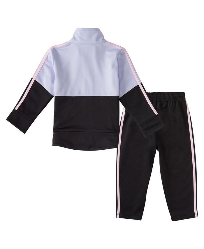 adidas Baby Girls Zip Front Colorblock Tricot Jacket and Track Pants, 2 ...