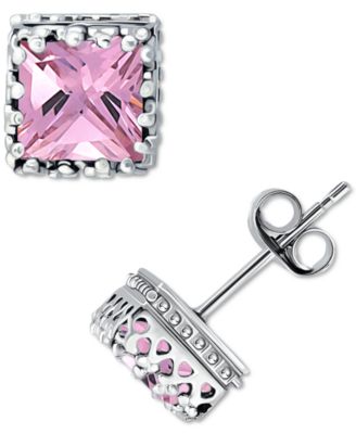 Giani Bernini - Cubic Zirconia Princess Stud Earrings in Sterling Silver