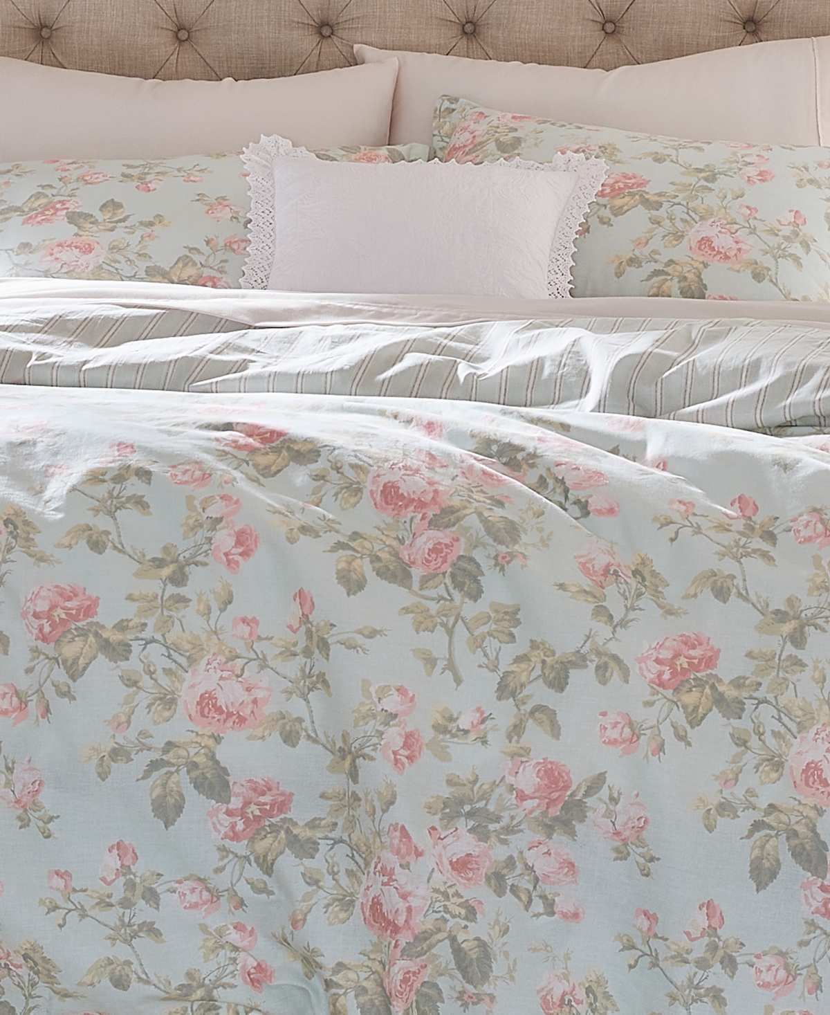 Laura Ashley Madelynn Cotton Reversible Piece Duvet Cover Set