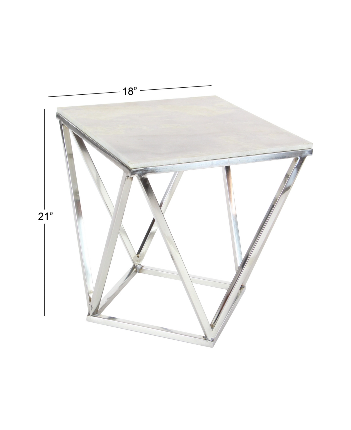 Modern Accent Table - Silver-Tone