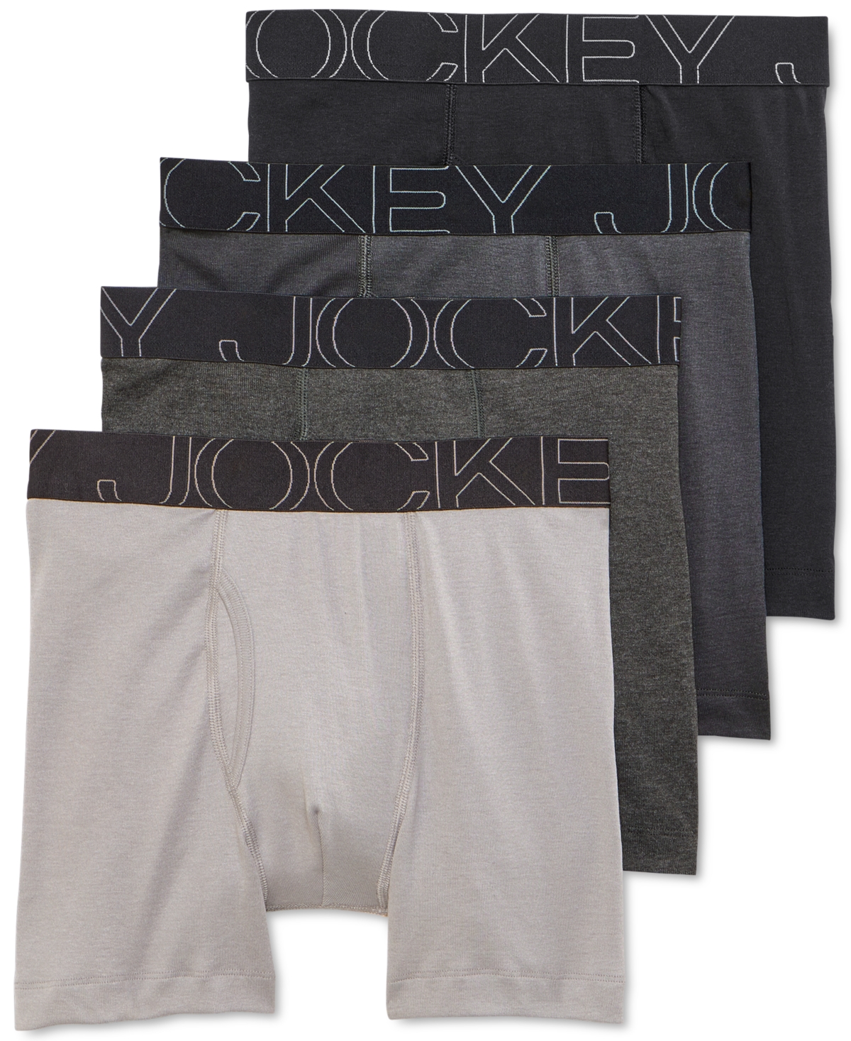 Jockey Activeblend 5"" Boxer Brief In Grey,pewter,heather,black