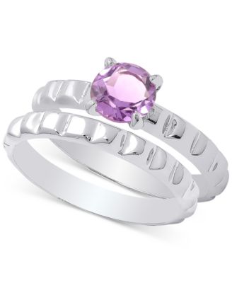 Macy's - Amethyst Bridal Set (5/8 ct. t.w.) in Sterling Silver (Also in Rhodolite Garnet, Smoky Quartz, & Blue Topaz)