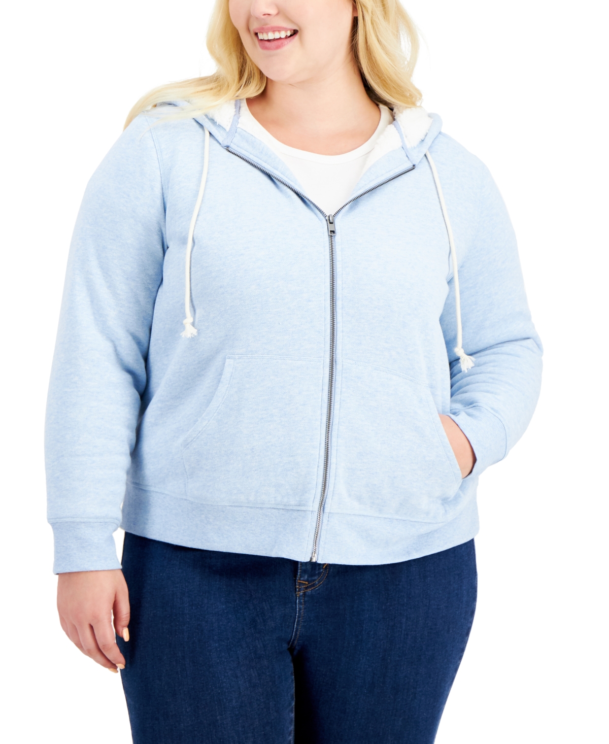Women's plus size sherpa lined hoodie Clearance