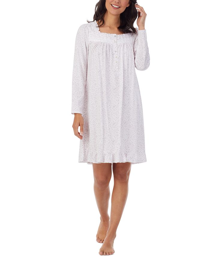 Eileen West Printed Cotton Jersey LongSleeve Nightgown Macy's