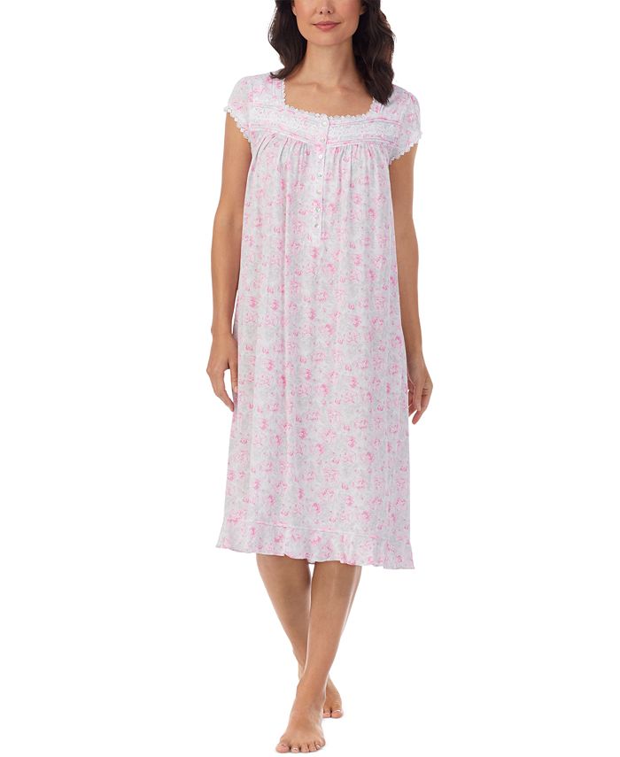 Eileen West Floral-Print Waltz Nightgown - Macy's