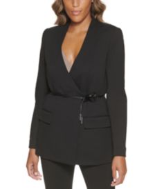 Ponté-Knit Belted Blazer