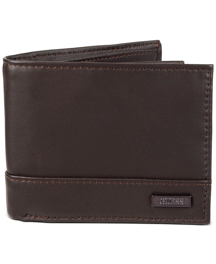 GUESS Men's RFID Slimfold Leather Wallet - Macy's