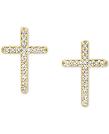 Wrapped - Diamond Cross Stud Earrings (1/10 ct. t.w.)