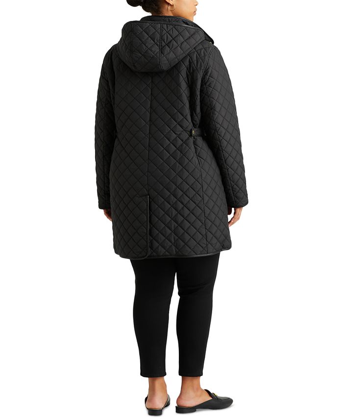 Lauren Ralph Lauren Plus Size Quilted Hooded Coat, Created for Macy's