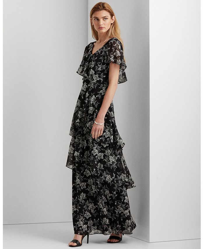 Lauren Ralph Lauren Floral Georgette Gown - Macy's
