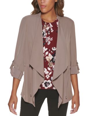 Calvin Klein - Petite Open Front 3/4-Sleeve Blazer