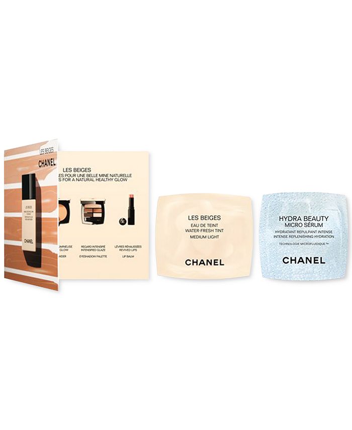 CHANEL Receive a Les Beiges Water-Fresh Tint Packette with a Mini Brush and  a HB Micro Serum sample with any $100 Chanel Beauty purchase - Macy's