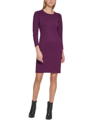 calvin klein purple sweater dress