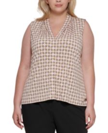 Plus Size Geometric V-Neck Blouse