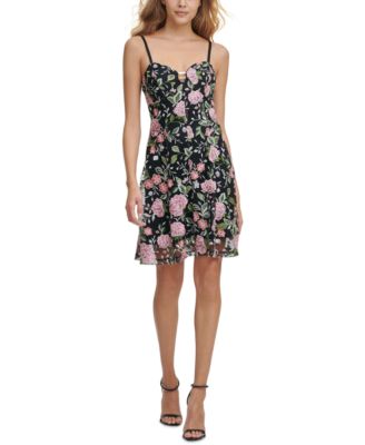 GUESS - Embroidered Mesh Fit & Flare Dress