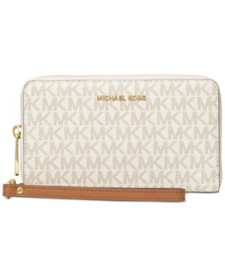 Michael Kors MK Jet Set Large Flat Multifunction Phone Wristlet Pale Ocean deals Blue