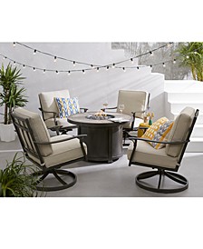 Lexington Outdoor 5-Pc. Chat Set (1 Fire Pit & 4 Swivel Rocker Chairs), Created for Macy's
