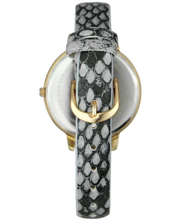 INC International Concepts Women's Gray Faux Snake Strap Watch 38mm