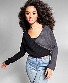Jeannie Mai x INC Liu Ribbed Cross-Front Sweater, Regular & Petites, Created for Macy's