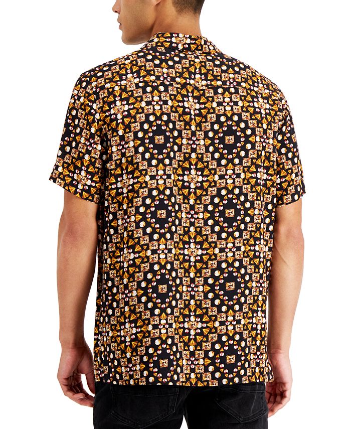 INC International Concepts Men's Regular-Fit Geo Gem-Print Camp Shirt ...