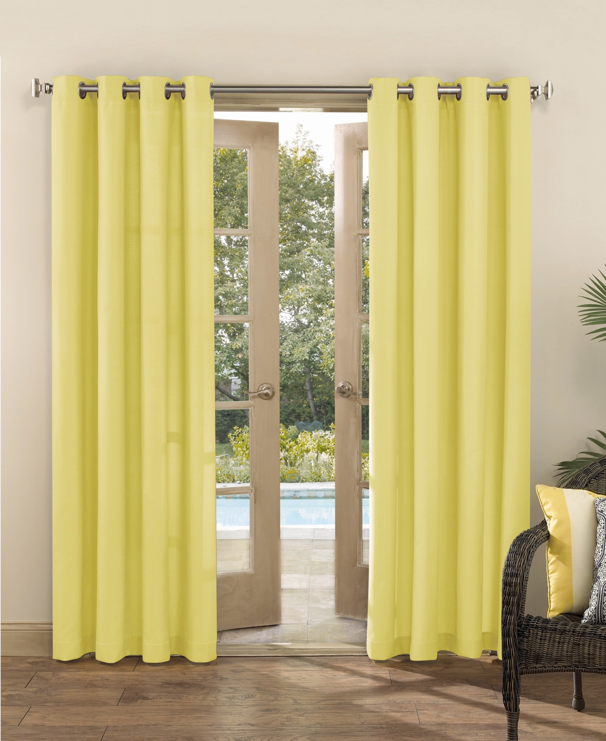 Sun Zero Sailor Room Darkening Grommet Curtain Panel 84 X 50 In Yellow Modesens