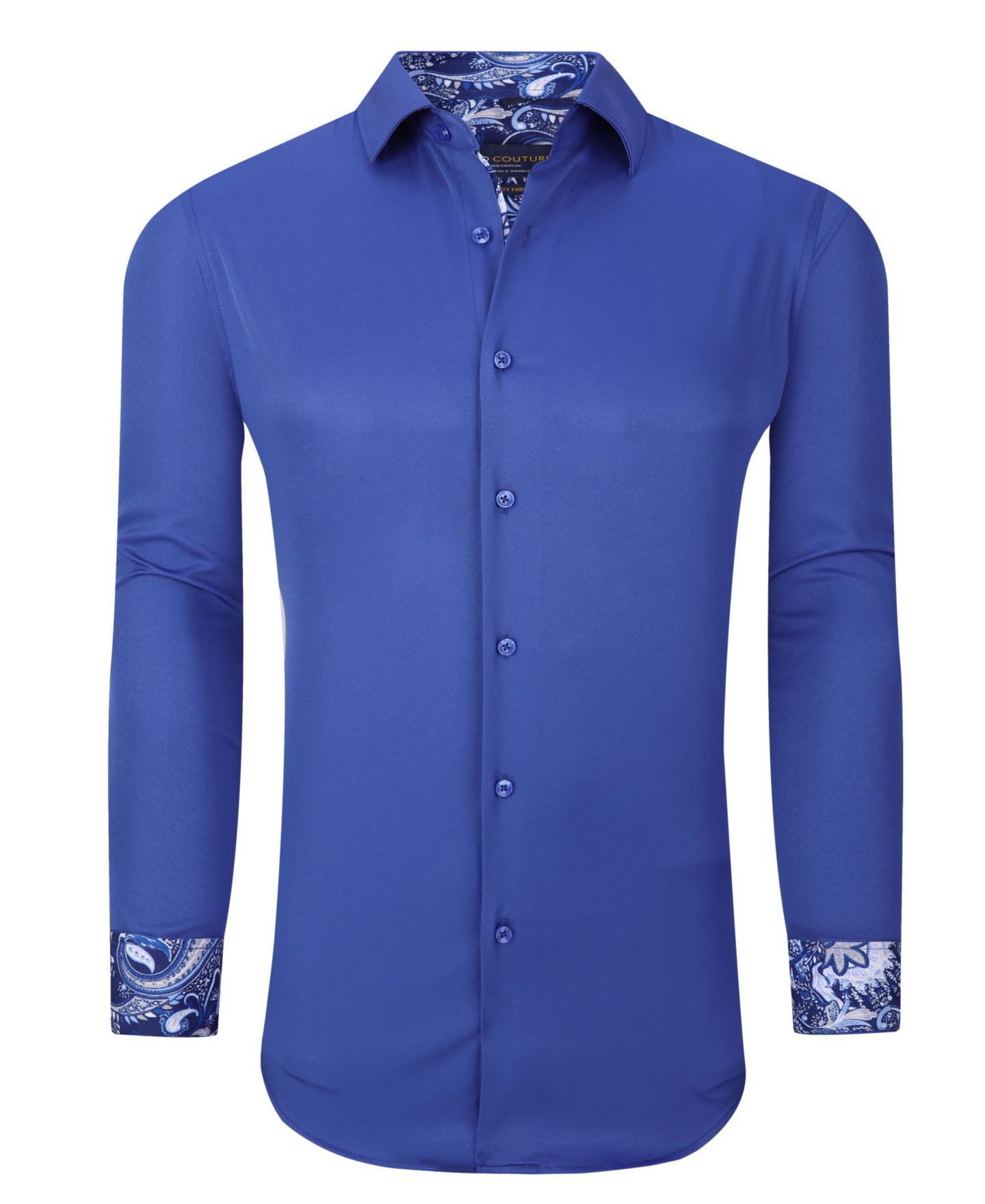 Мужская рубашка Suslo Couture Solid Slim Fit Wrinkle Free Stretch Dress Shirt — фото 1