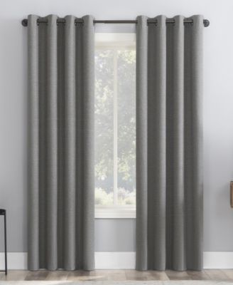 Cayden Grid Texture Draft Shield Fleece Insulated 100% Blackout Grommet Curtain Panel