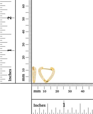 Cubic Zirconia Heart Hoop Earrings