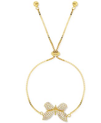 Cubic Zirconia Pav&eacute; Butterfly Bolo Bracelet