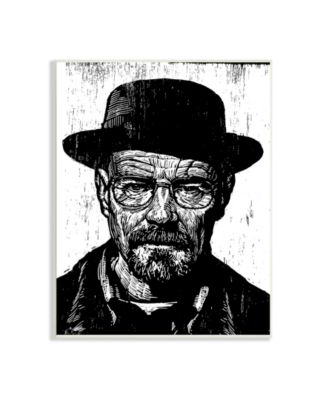 Walter White Heisenberg Breaking Bad Famous People Portrait Wall Plaque Art, 13" x 19"